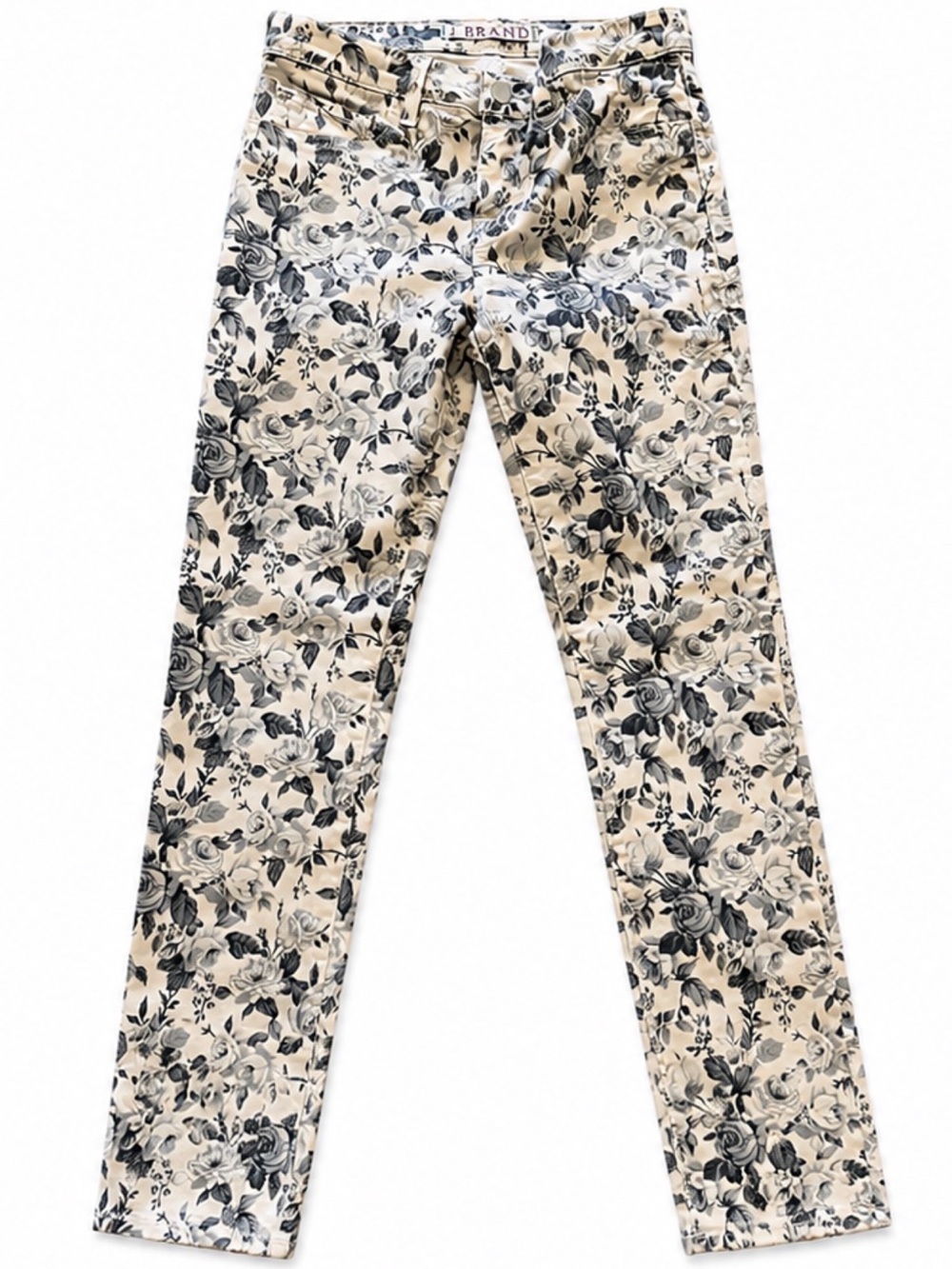 J Brand Pants with Black Floral Print
